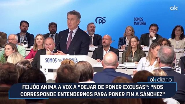 Feijóo anima a Vox a dejar de poner excusas : Nos corresponde entendernos para poner fin a Sánchez