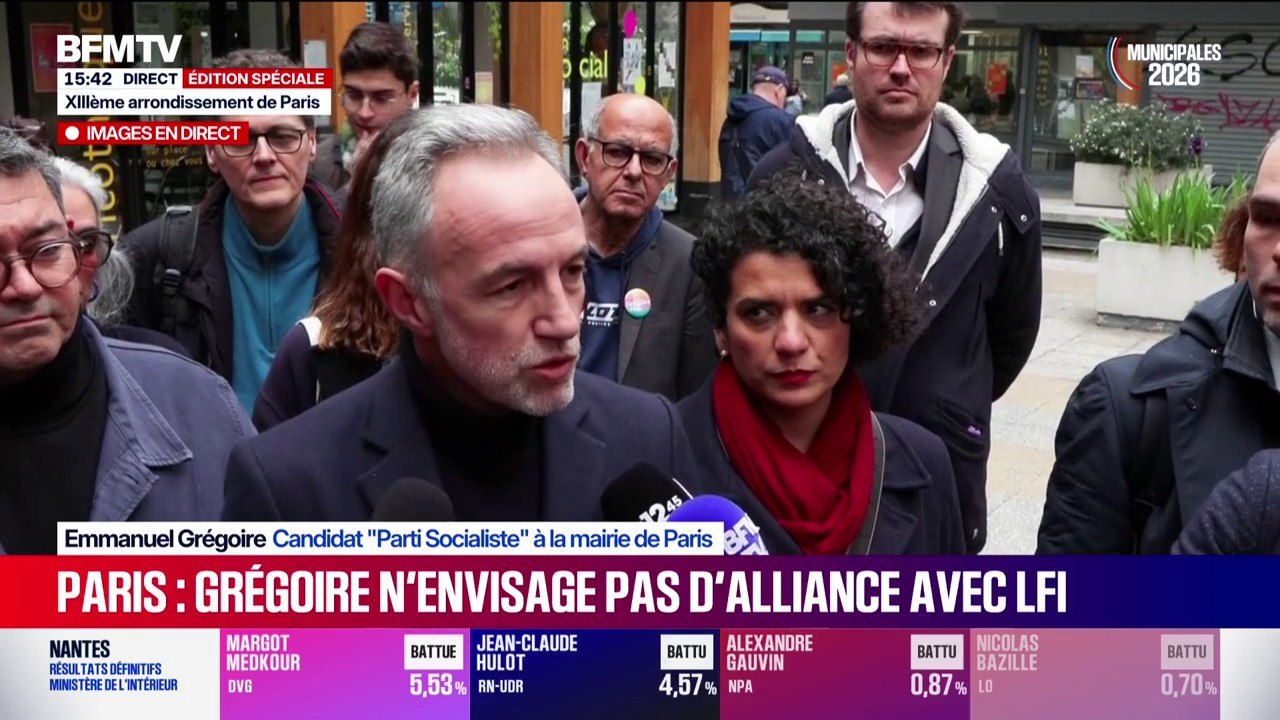 Municipales 2026: Emmanuel Grégoire, candidat PS à la mairie de Paris, martèle qu'il n'y aura "pas d'alliance avec LFI"