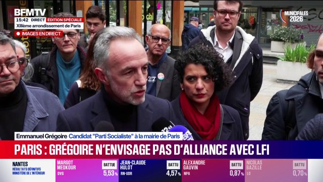 Municipales 2026: Emmanuel Grégoire, candidat PS à la mairie de Paris, martèle qu'il n'y aura pas d'alliance avec LFI