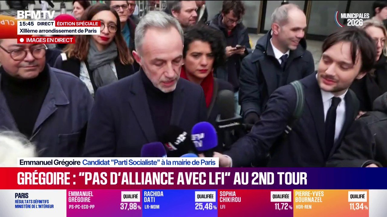 Municipales à Paris: pour Emmanuel Grégoire (PS), l'alliance entre Pierre-Yves Bournazel et Rachida Dati "n'aurait pas de sens"