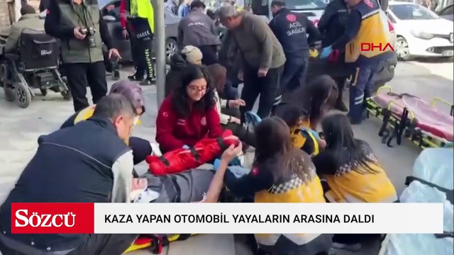 Kırmızı ışıkta duran araca çarpan otomobil, yayaların arasına daldı; 5 yaralı
