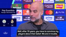Guardiola urges players to believe ahead of 'massive task' against Real Madrid