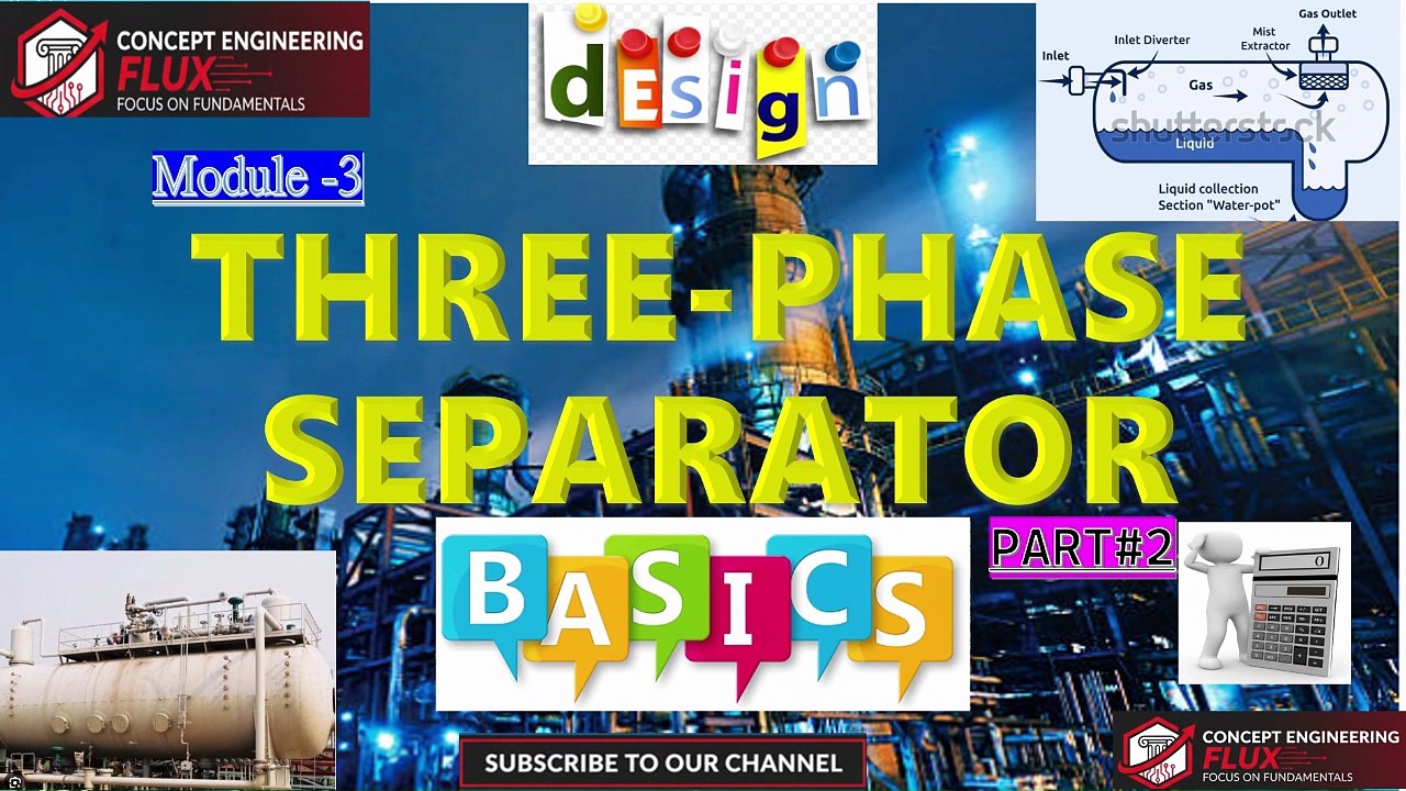 L05- Three Phase Separator design Part -2 | Diameter based Liquid from liquid separation | Diameter based on Coalescing |  Problem solved on Excel sheet |
