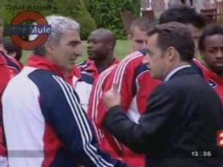 N. Sarkozy déjeune avec les bleus