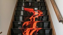 * Turned My Old Staircase Into a Realistic Floating Lava Illusion (Epoxy Art Transformation)🌋🔥