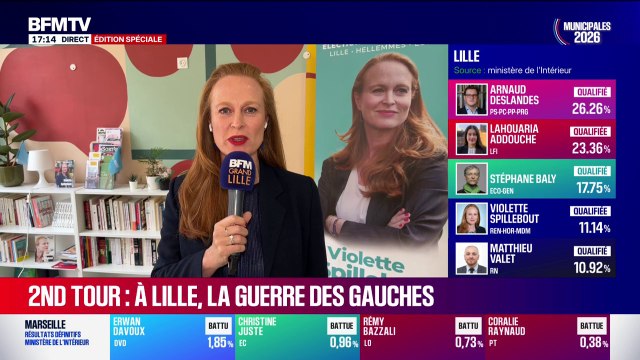 Municipales: J'ai proposé à Arnaud Deslandes (PS) de m'allier avec lui pour que Lille ne soit pas dirigée par une maire insoumise , assure Violette Spillebout (Renaissance)