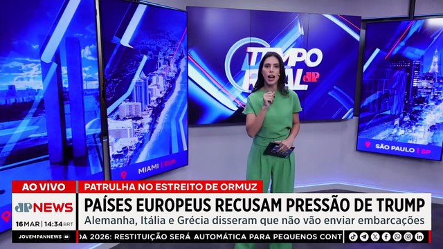 Guerra EUA-Irã: Europa recusa pressão de Trump para patrulhar Estreito de Ormuz | TEMPO REAL