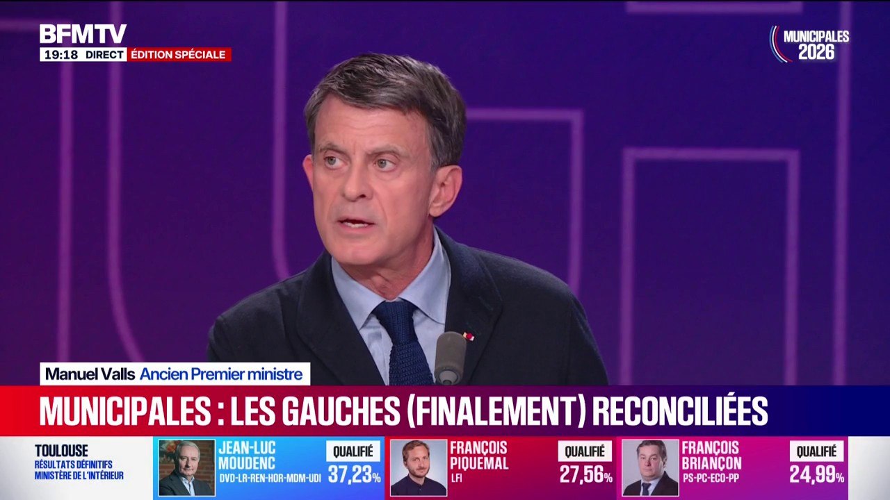 Alliance LFI-PS dans plusieurs villes: "On assiste à la mort d'une partie du socialisme français", dénonce Manuel Valls, ancien Premier ministre