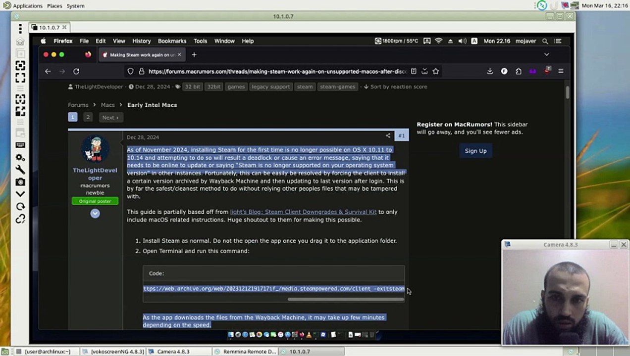 steam on older versions of macos
