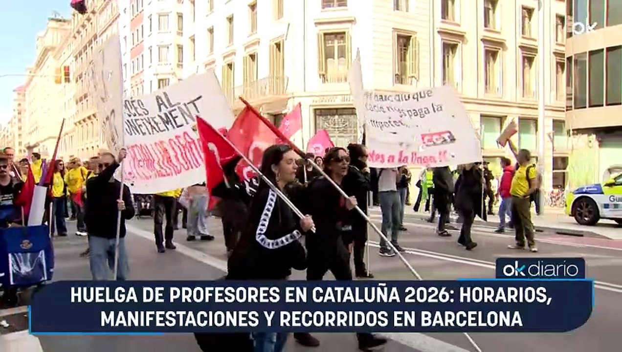 Huelga de profesores en Cataluña 2026: horarios, manifestaciones y recorridos en Barcelona