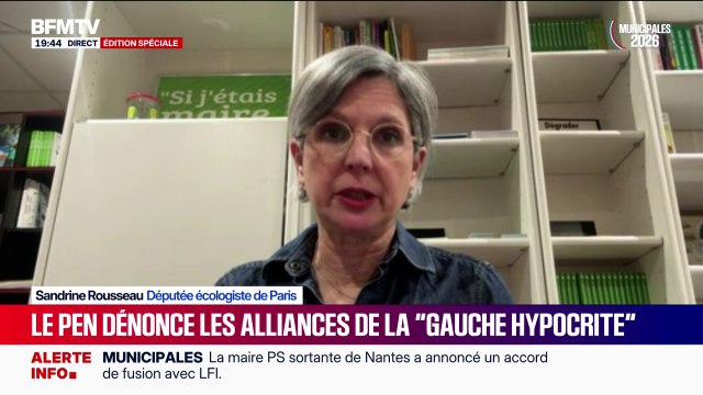 Alliance LFI-PS dans plusieurs villes pour les municipales: Sandrine Rousseau, députée écologiste de Paris, se dit heureuse de ces fusions