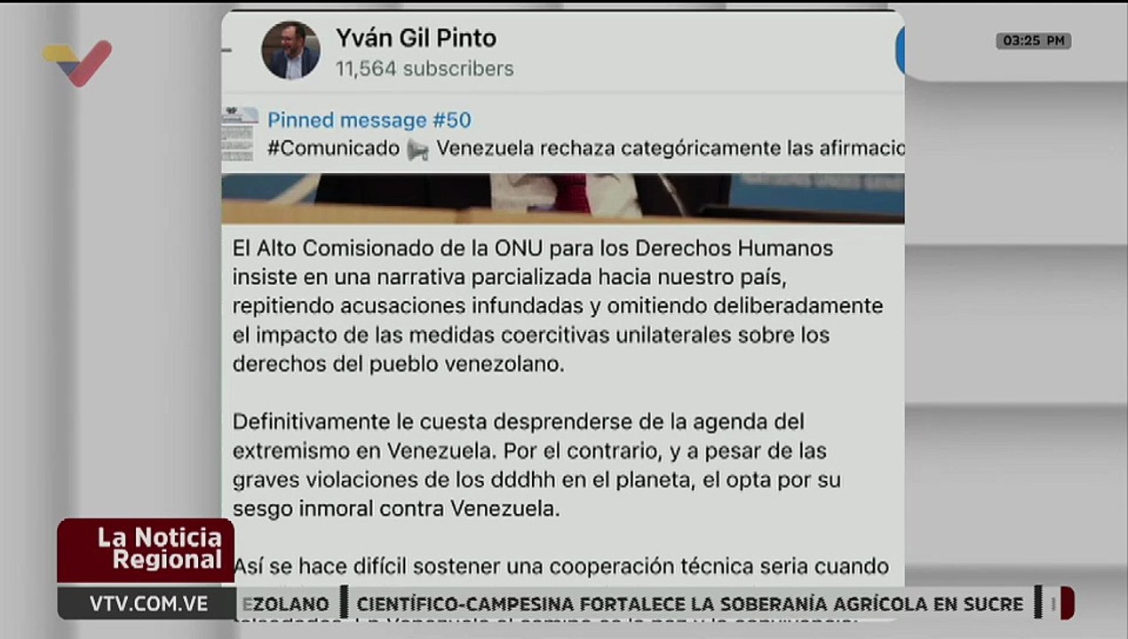 Venezuela rechaza categóricamente las afirmaciones del Alto Comisionado de la ONU para los DDHH