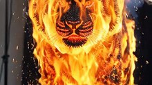 Tiger Burn: Matchstick Fire Art Masterpiece
