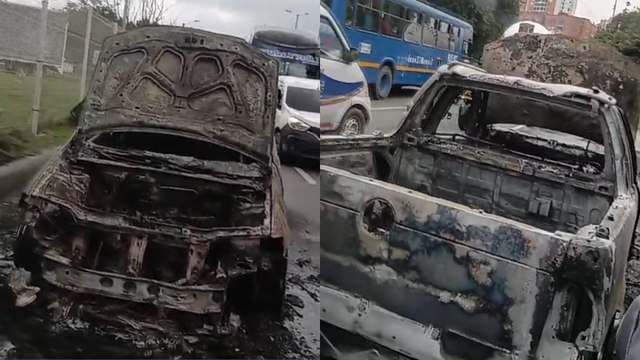 VIDEO | Camioneta se prendió en llamas en plena avenida Boyacá: su dueño quedó sin su herramienta de trabajo