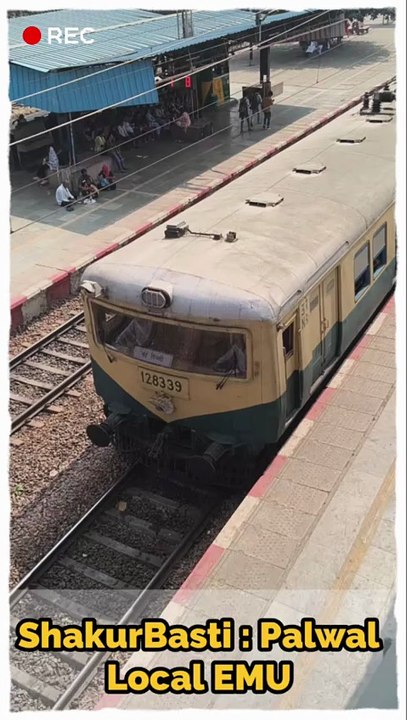 High Speed 12-Car EMU! Shakurbasti to Palwal Local Train Action ⚡