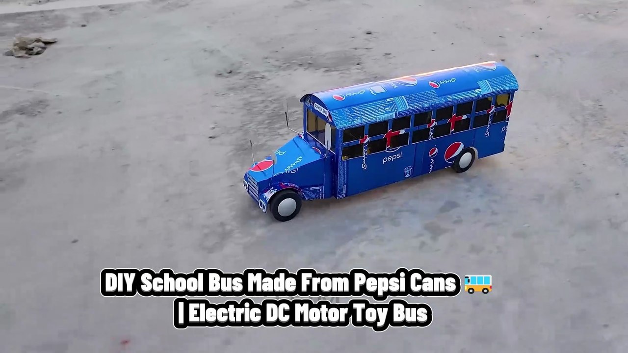 School Bus Made From Pepsi Cans 🚌 | Electric DC Motor Toy Bus
