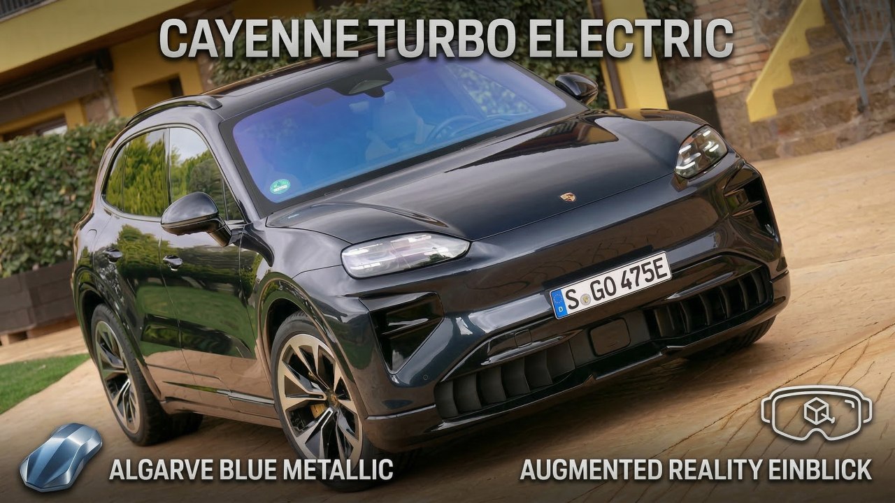 Porsche Cayenne Turbo Electric Algarve Blue Metallic im Detail
