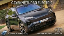 Porsche Cayenne Turbo Electric Algarve Blue Metallic im Detail
