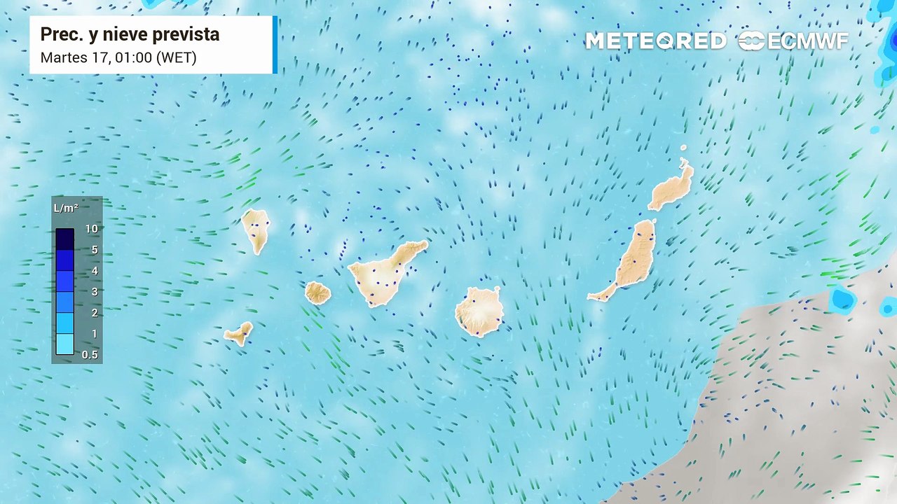 Temporal de lluvias y viento en Canarias