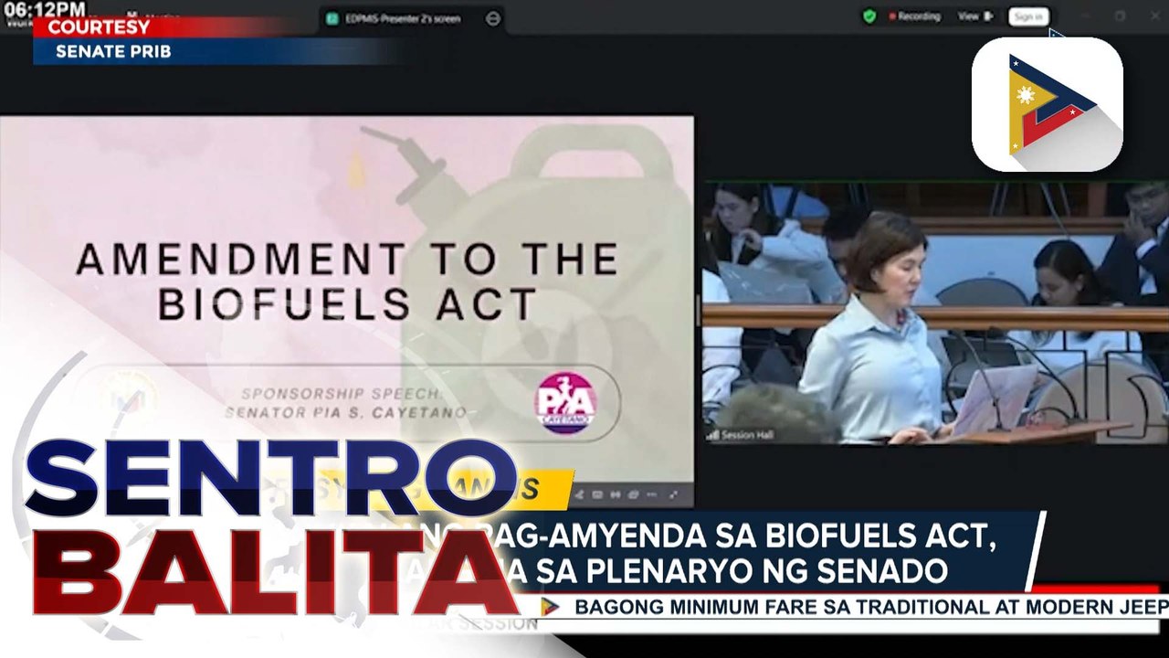 Panukalang bigyan ng kapangyarihan si PBBM para suspendihin o bawasan ang fuel excise tax at panukalang pag-amyenda sa Biofuels Act, sumalang na sa plenaryo ng Senado | ulat ni Louisa Erispe