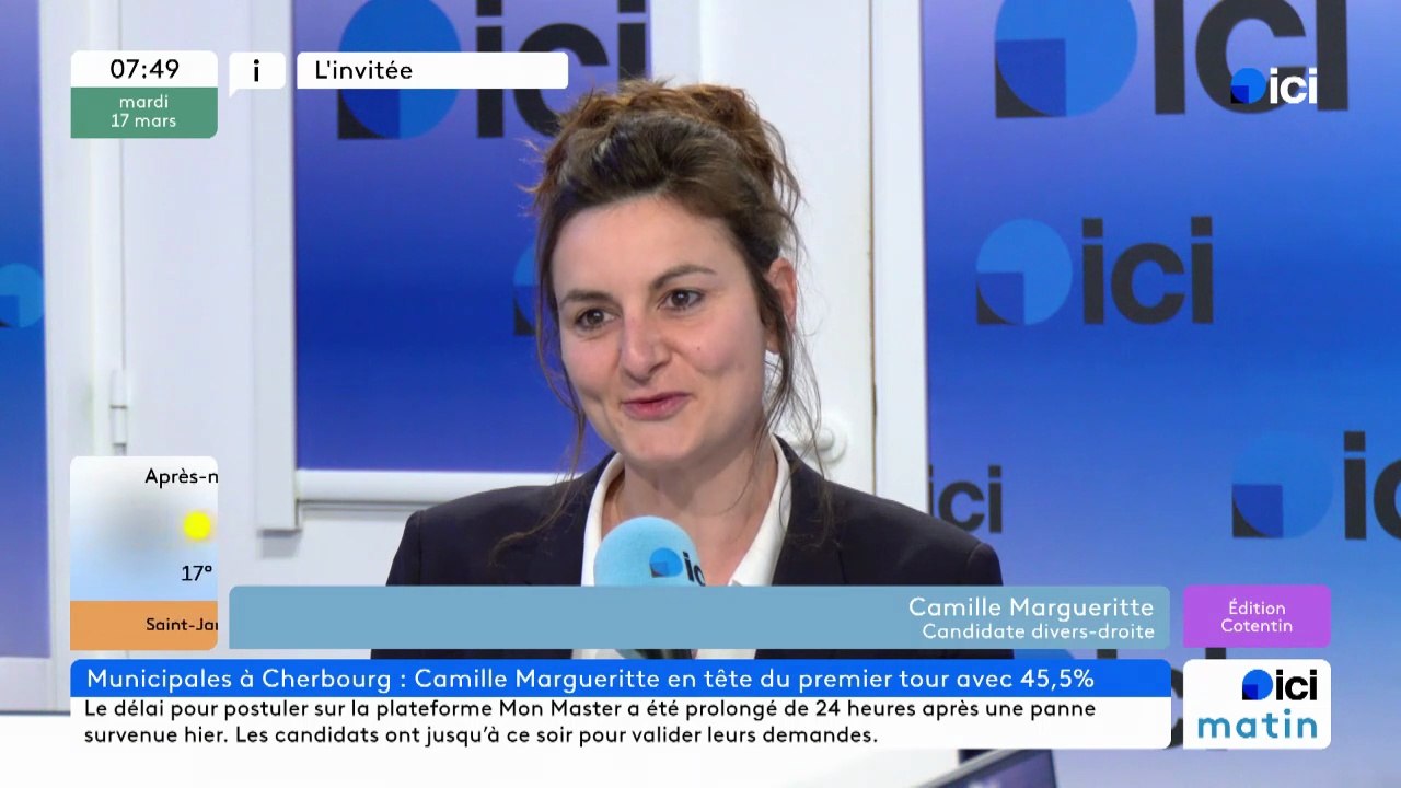 Municipales 2026 à Cherbourg-en-Cotentin : Camille Margueritte (DVD), invitée d'ICI Cotentin avant le 2e tour
