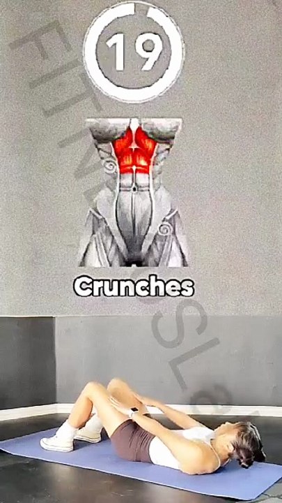 20 Sec Crunches 🔥 Build Strong Abs & Burn Belly Fat Fast #AbsWorkout #Fitness #Shorts