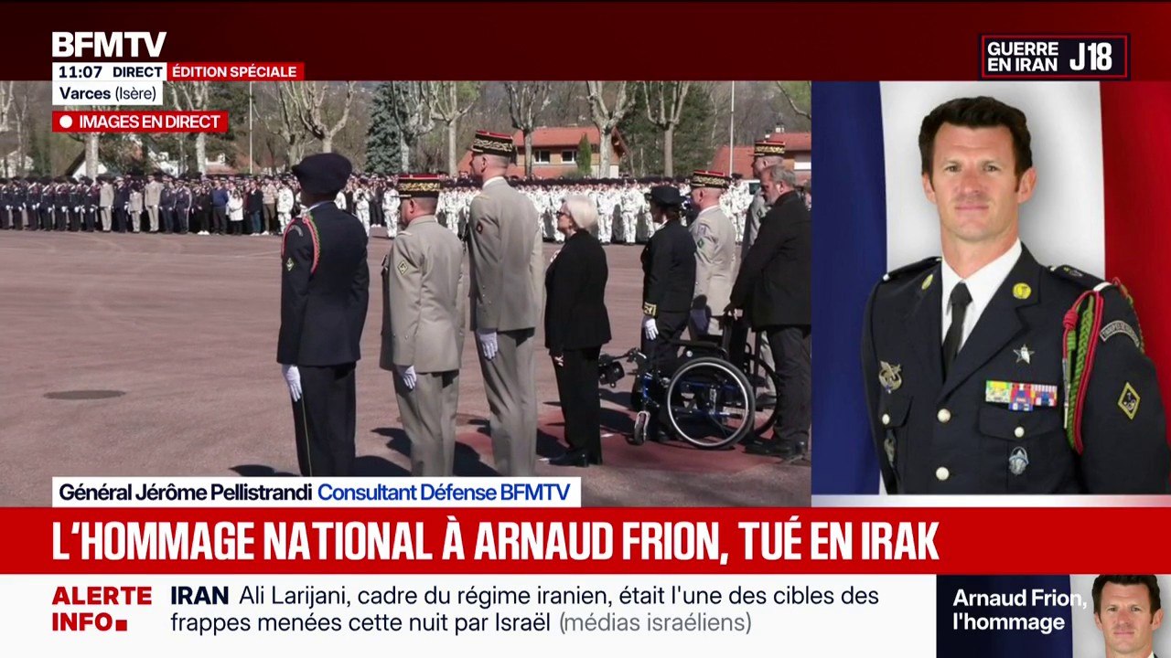 Guerre au Moyen-Orient: la revue des troupes par la ministre des Armées lors de l'hommage national à Arnaud Frion, tué en Irak