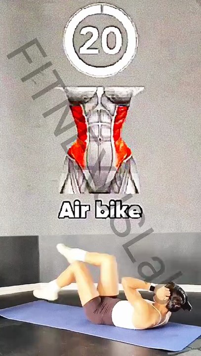 20 Sec Air Bike 🔥 Burn Belly Fat & Sculpt Obliques Fast #AbsWorkout #Fitness #Shorts