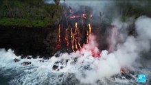 Lava flow reaches ocean on France's Reunion island