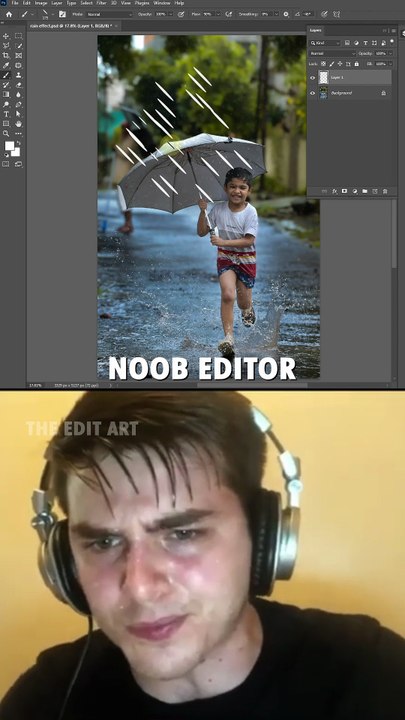 Rain Effect In Photoshop | Noob vs Pro Editor | Tutorial | The Edit Art | Beginner | 2026