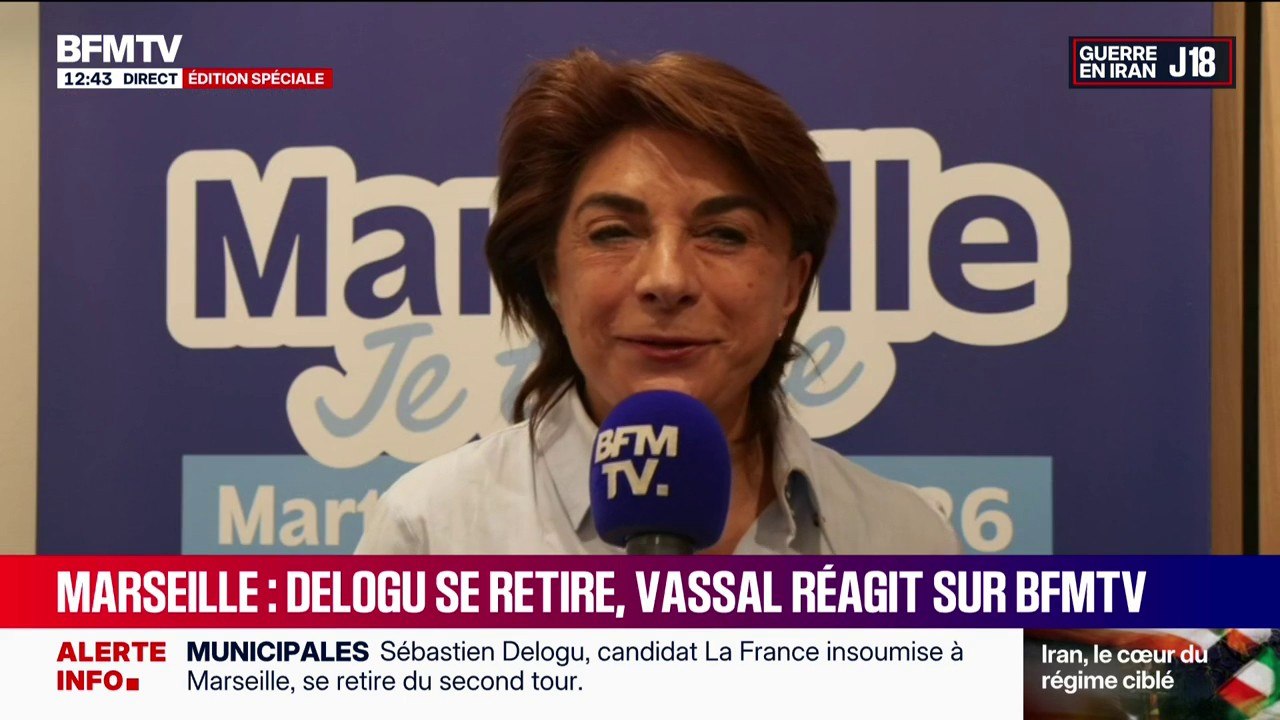 Retrait de Sébastien Delogu à la mairie de Marseille: "Il y a une véritable tambouille qui ne m'intéresse pas", réagit Martine Vassal (LR)