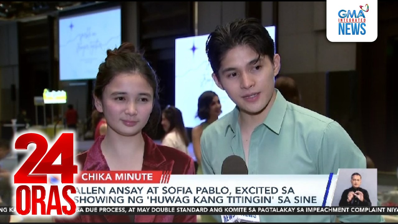 Allen Ansay at Sofia Pablo, excited sa showing ng 'Huwag kang Titingin' sa sine | 24 Oras