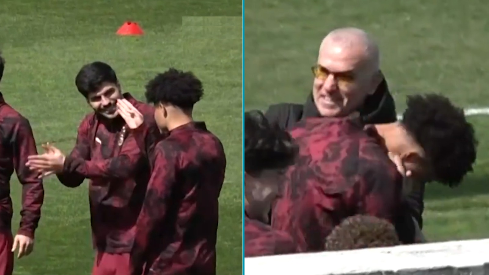 Galatasaray antrenmanında tebrikler Gabriel Sara için