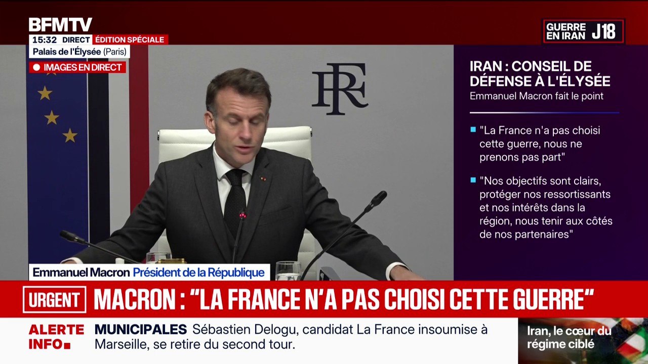 Conflit au Moyen-Orient: "La France n'a pas choisi cette guerre", déclare Emmanuel Macron