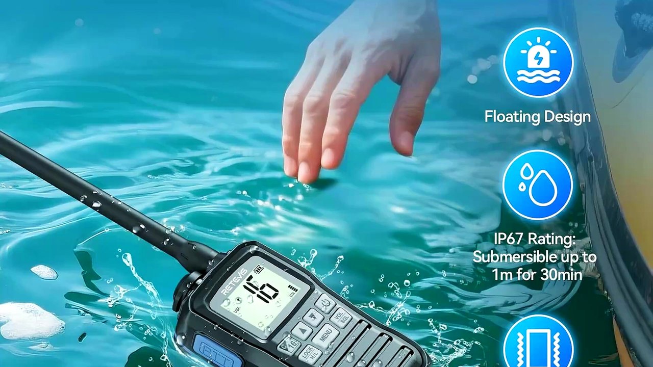 Retevis RM01P IP67 Floating VHF Radio Handheld for Coastal Fishing