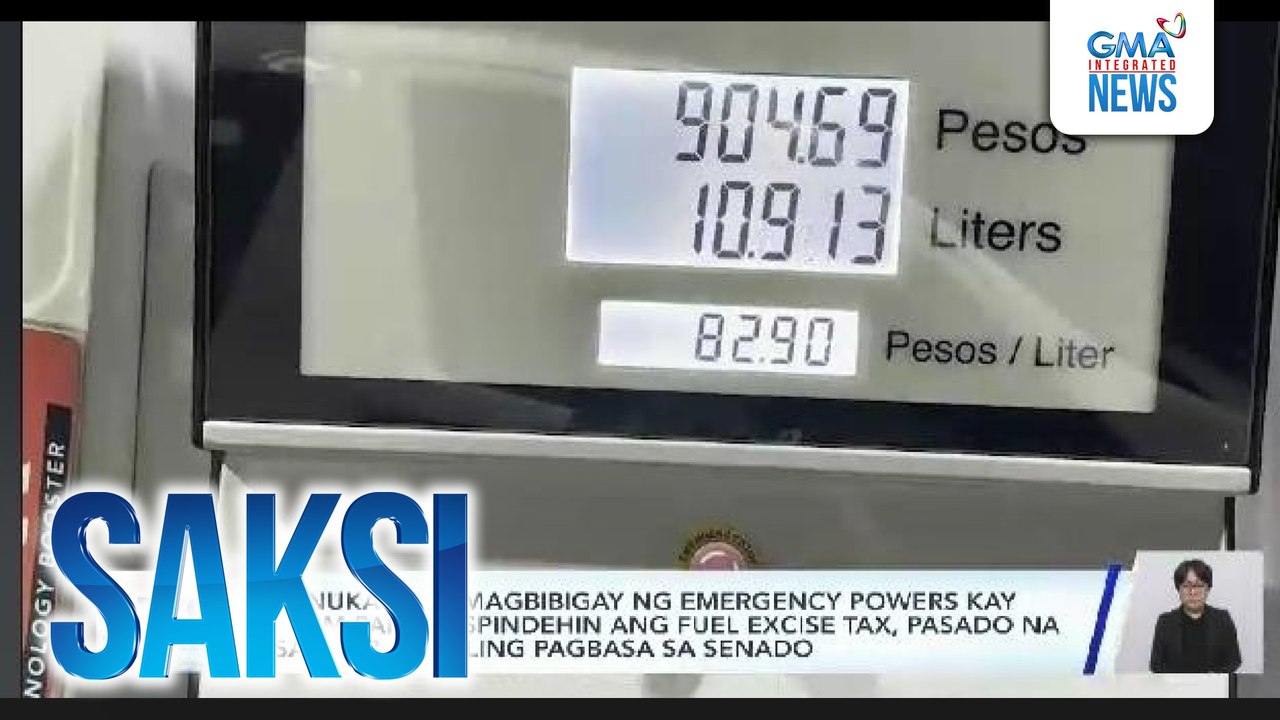 Panukalang magbibigay ng emergency powers kay PBBM para suspindehin ang fuel excise tax, pasado na sa ika-3 at huling pagbasa sa senado | Saksi