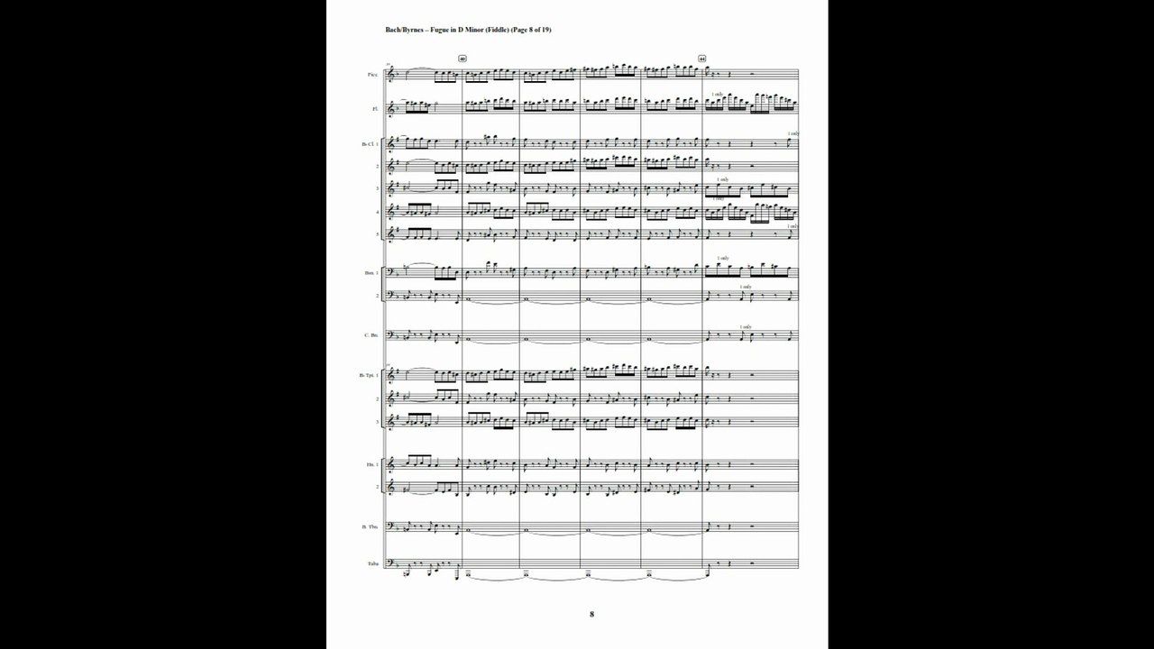 J.S. Bach – Fugue in D Minor (Fiddle), BWV 539 (Brass & Woodwinds)