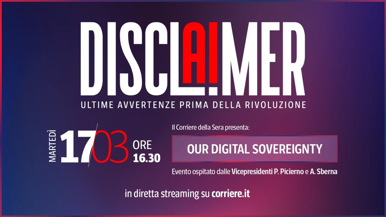 Disclaimer: Our digital sovereignty. La diretta