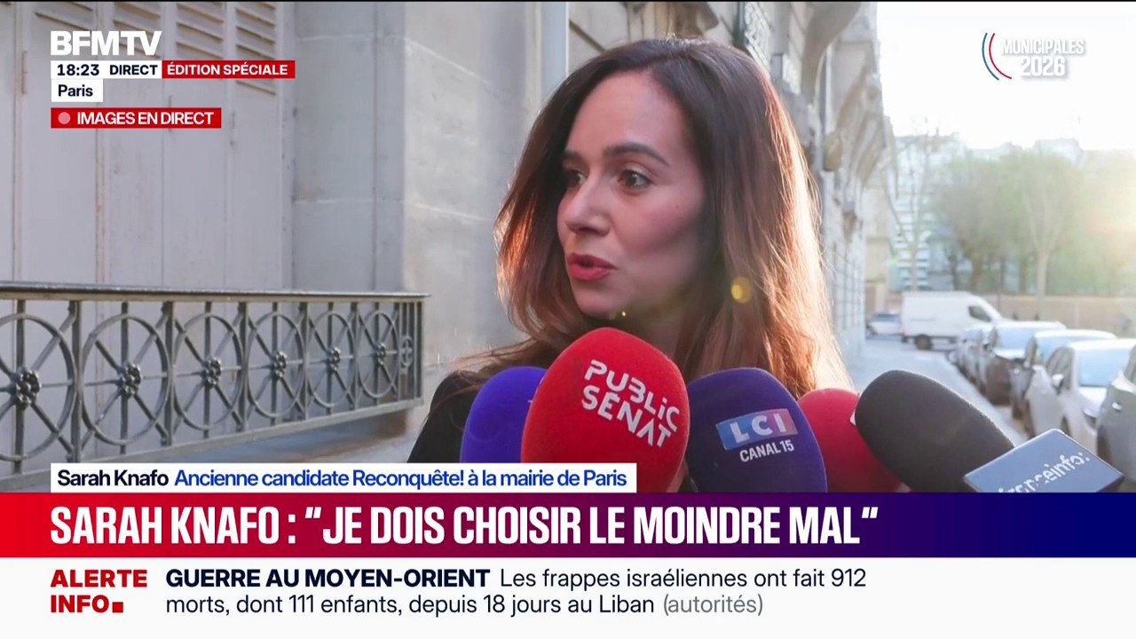Municipales à Paris: "Je choisis le moindre mal", affirme Sarah Knafo en se désistant