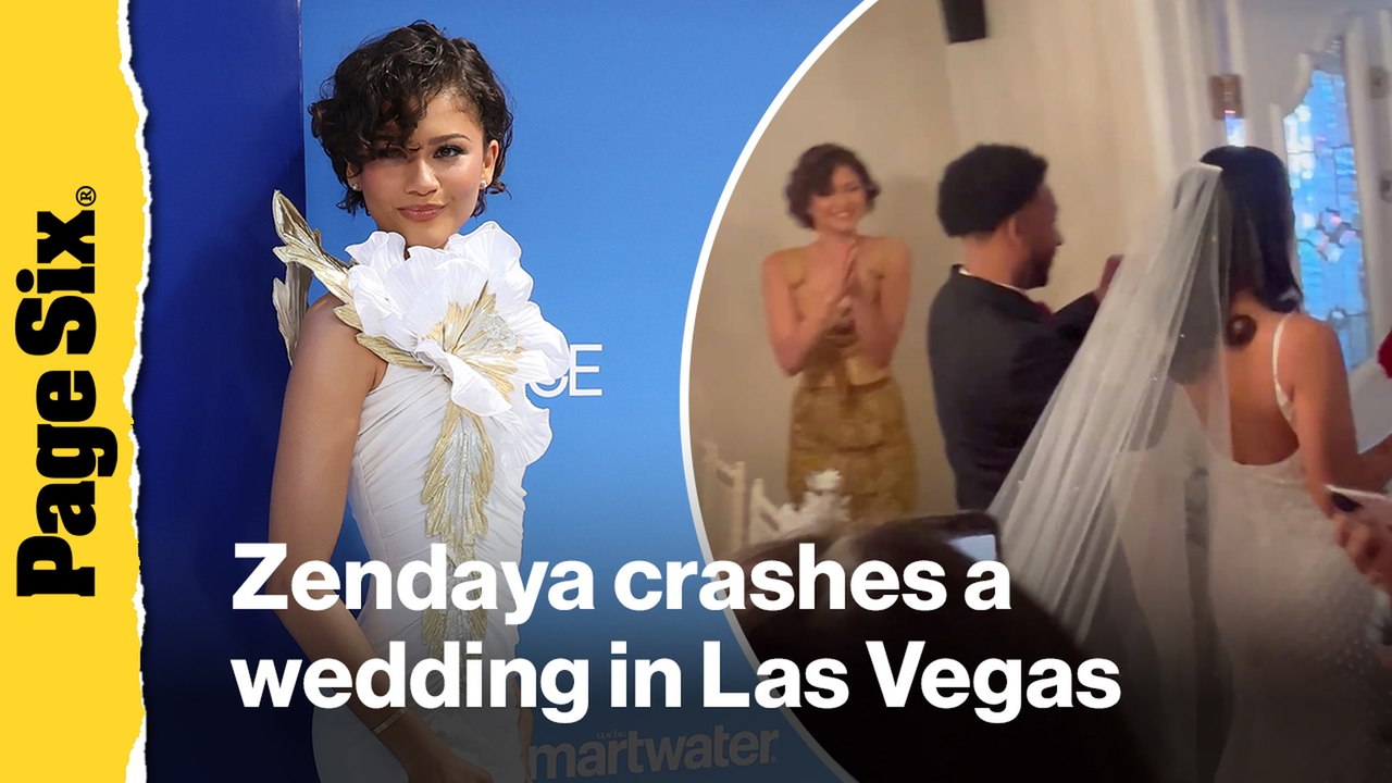 Zendaya crashes a wedding in Las Vegas to surprise happy couple