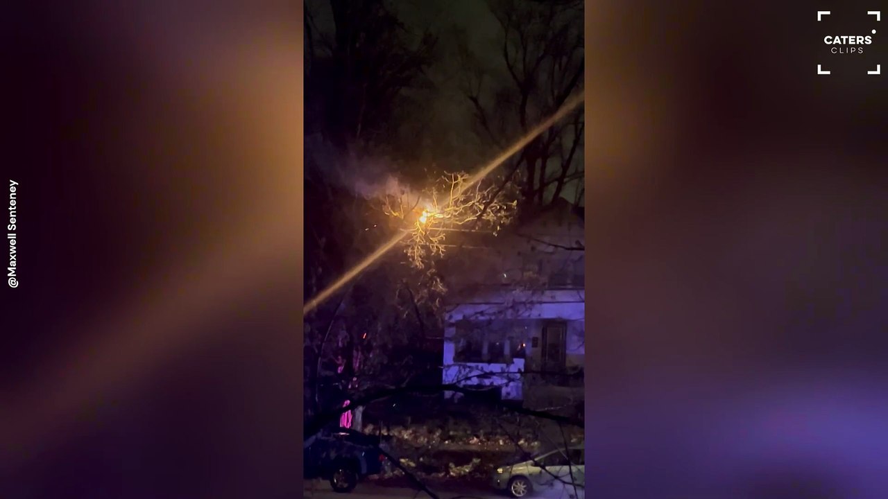 Storm Causes Explosions on a Downed Power Line