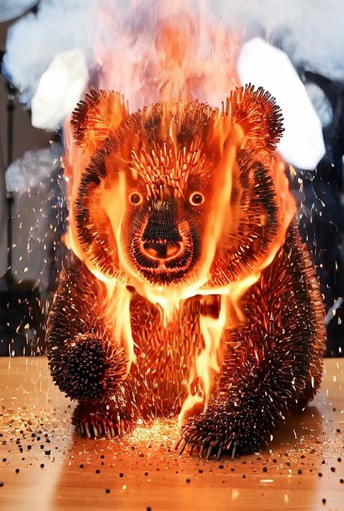 Epic Burning Matchstick Panda – Mind-Blowing Fire Art Animation 🐼