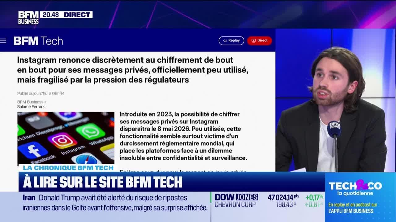 À lire sur le site Tech&Co : Instagram renonce discrètement au chiffrement de bout en bout pour ses messages privés, officiellement peu utilisé, mais fragilisé par la pression des régulateurs, par Raphaël Raffray - 17/03