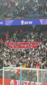 El cántico de la aficion del Madrid en el Etihad mofándose de Guardiola