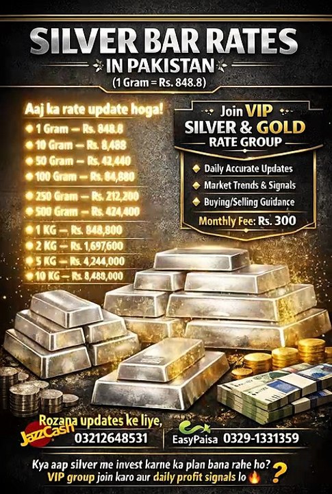 Silver Bars Rates – Daily Updates | 18 Mar 2026  CTA: 📲 Daily Silver Bars & Gold updates ke liye join karein: https://whatsapp.com/channel/0029Vb7XWowHVvTVP7gQ411O