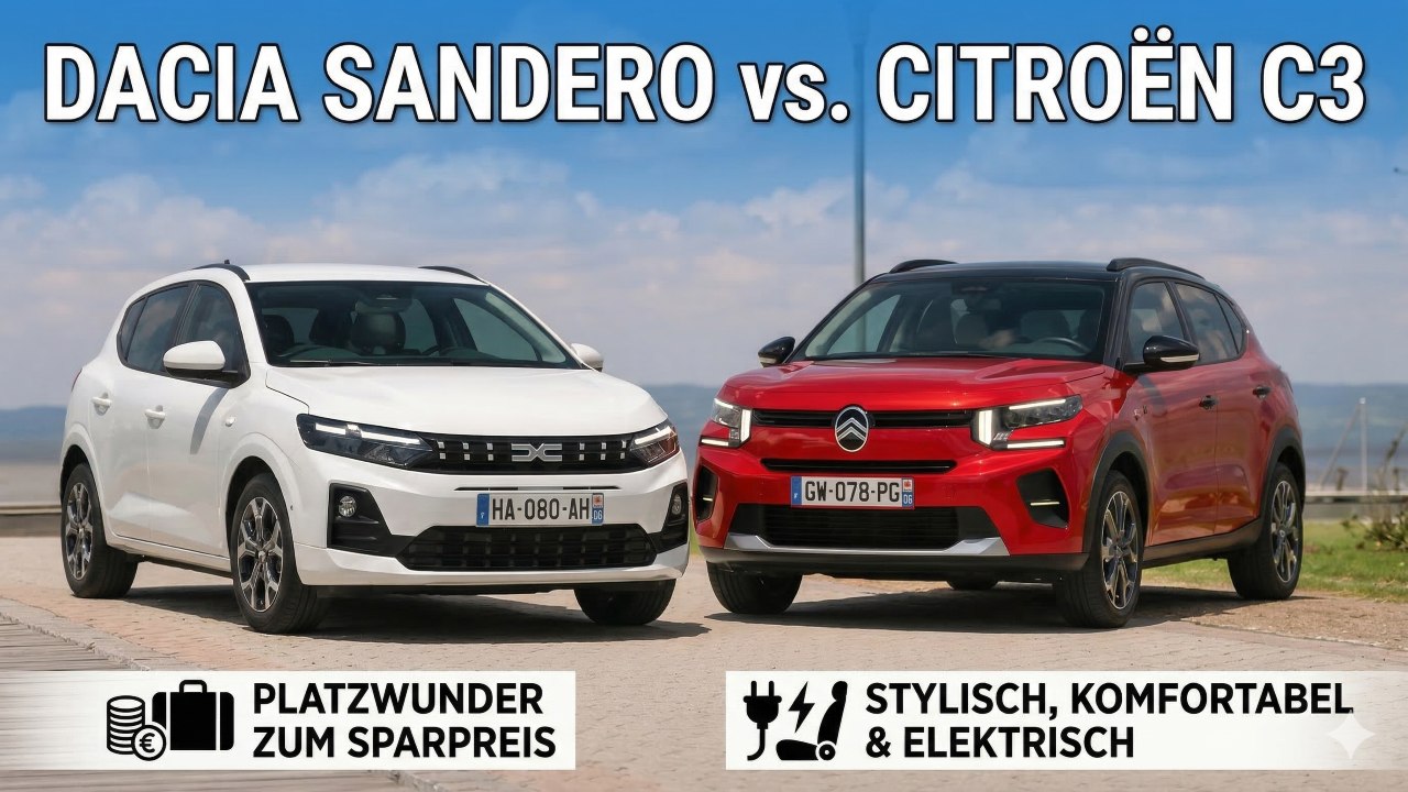 Dacia Sandero vs. Citroën C3 – Verbrenner trifft Elektro-Option