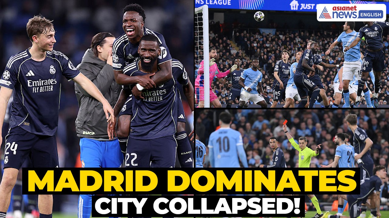 Manchester City vs Real Madrid 1-2 Highlights | Vinícius Júnior Double Sinks City, 10-Man Collapse