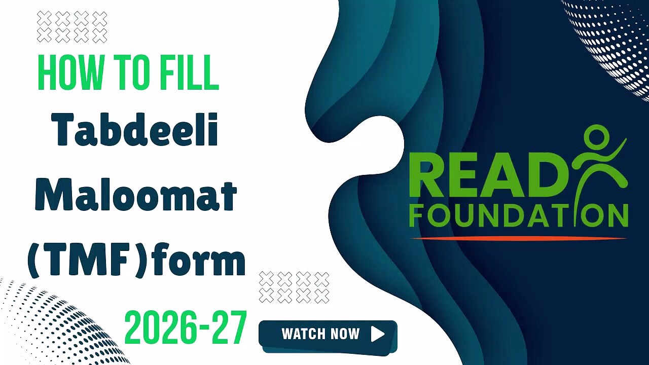 Tabdeeli Maloomat Form (TMF) 2026