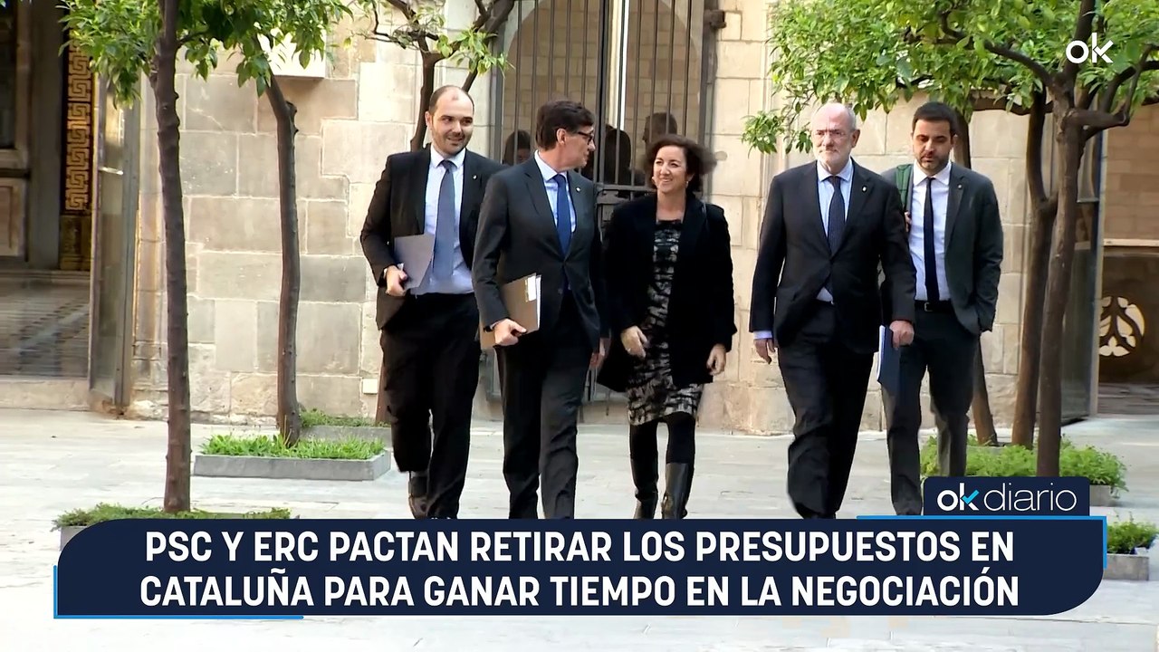 PSC y ERC pactan retirar los Presupuestos en Cataluña para ganar tiempo en la negociación