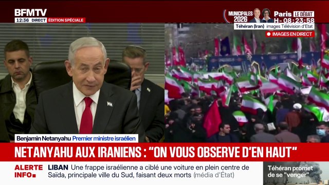 Guerre au Moyen-Orient: Nous vous observons d'en haut , lance Benjamin Netanyahu aux Iraniens